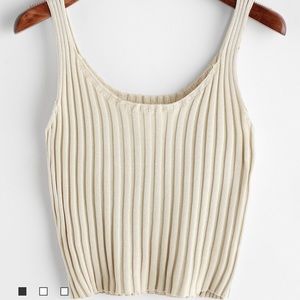 Creamed cropped tank top!